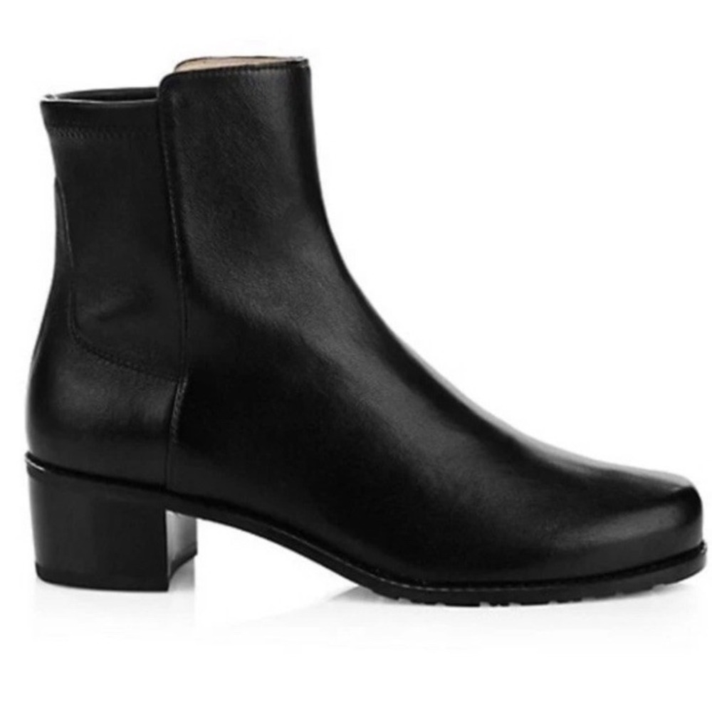 STUART WEITZMAN RESERVE BOOTIE BLACK LEATHER ZW15141 ANKLE BOOTS WOMENS 7 NEW - Picture 10 of 12
